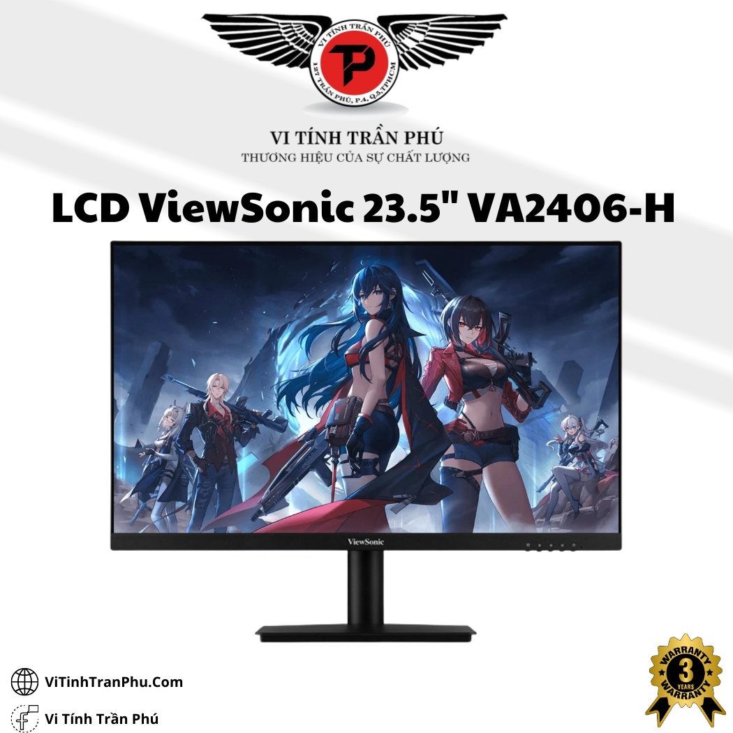 Màn Hình LCD VỉewSonic VA2406-H FHD 75Hz Bảo Hành 36 Tháng